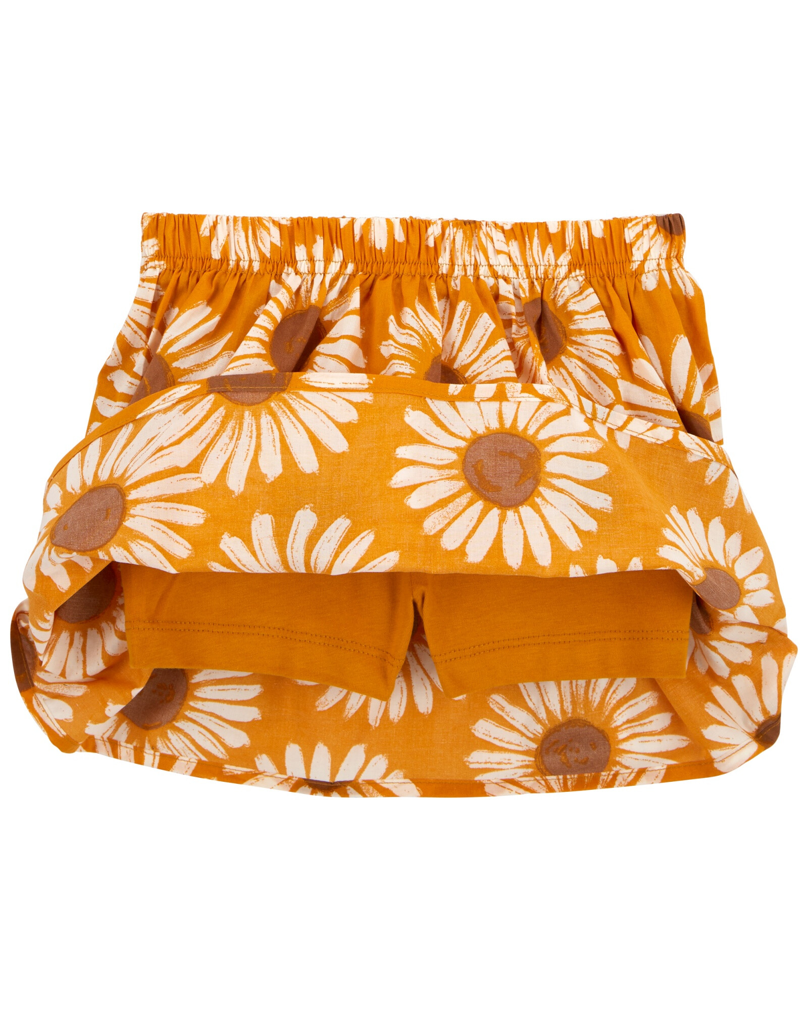 Set dos piezas de algodón, pollera short y blusa diseño floral Sin color