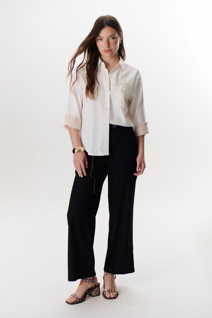 PANTALON LINO LYRIO NEGRO