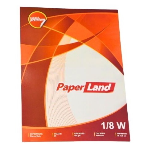 BLOCK PAPERLAND 1/8 W. X20 HOJAS 180G. BLOCK PAPERLAND 1/8 W. X20 HOJAS 180G.
