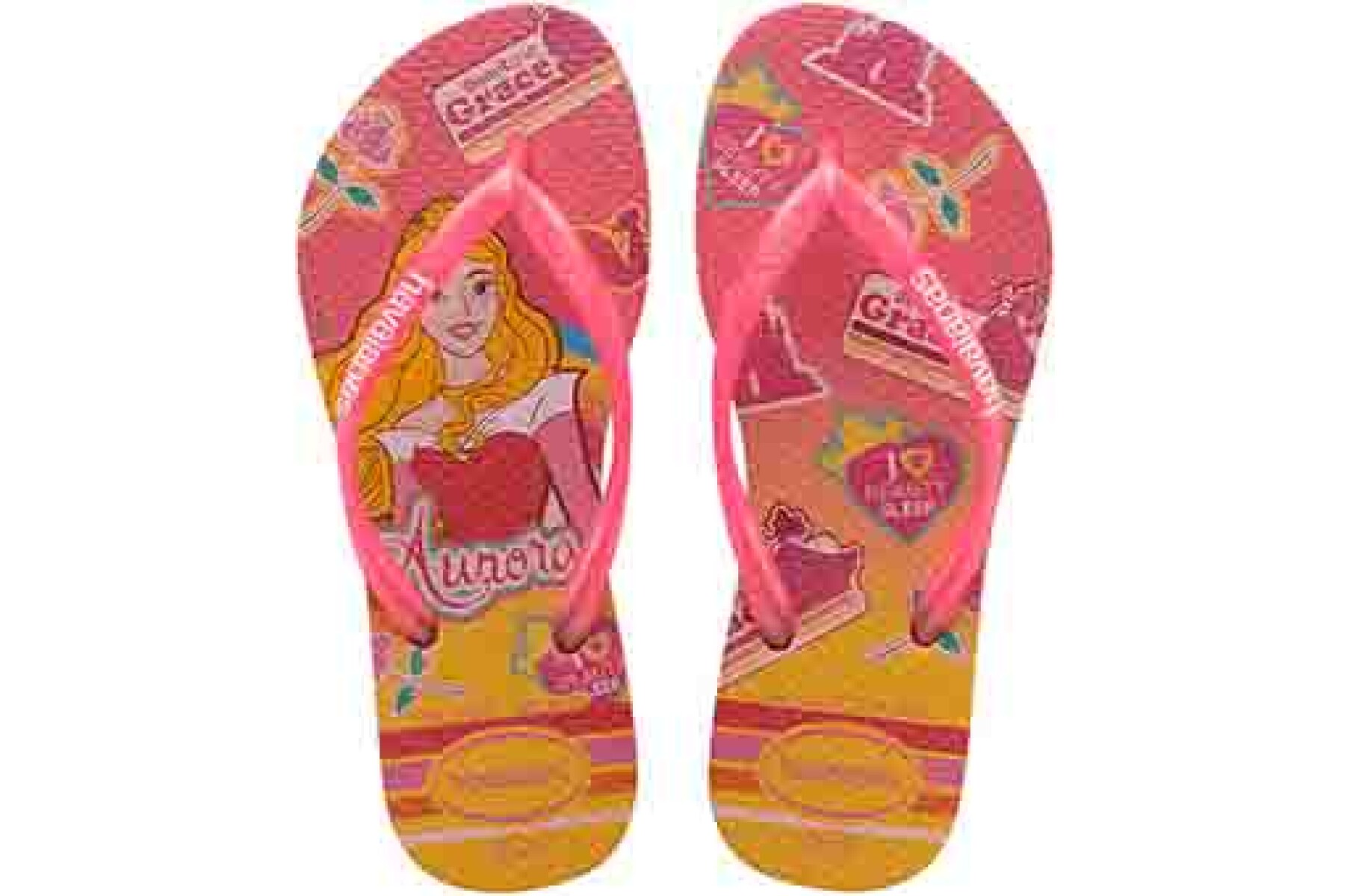 Sandalias Infantiles Havaianas Kids Slim Princes Havaianas - Rosa - Dorado 