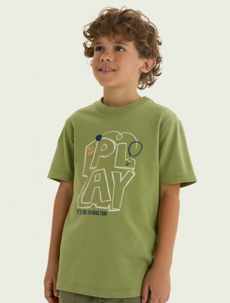 CAMISETA BÁSICA CON ESTAMPA VERDE