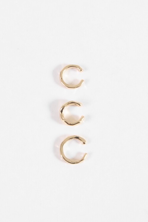 Set de tres earcuff texture dorado