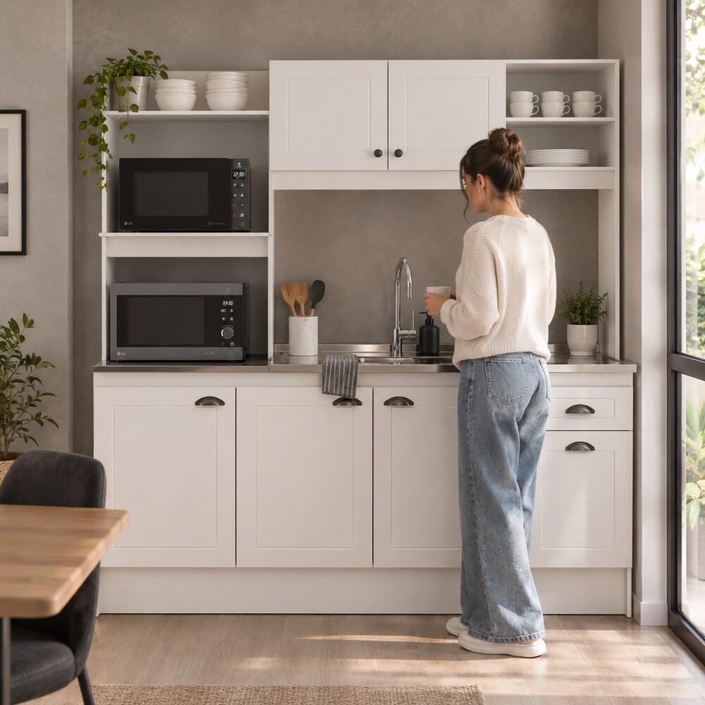 MUEBLE DE COCINA KIT LÍNEA AMERICANA 6 PUERTAS 1 CAJÓN MUEBLE DE COCINA KIT LÍNEA AMERICANA 6 PUERTAS 1 CAJÓN