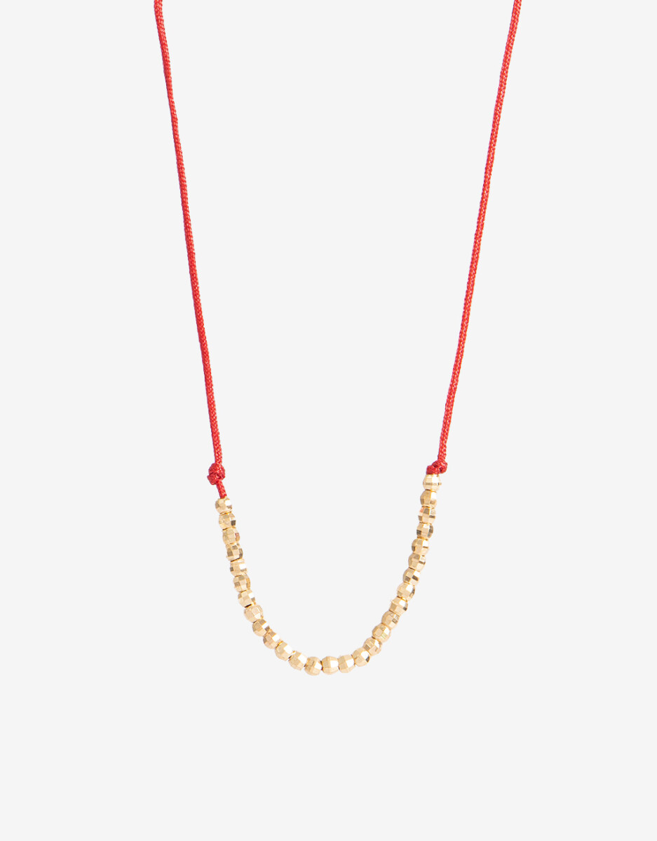 Collar Corto Cordón Y Beads 