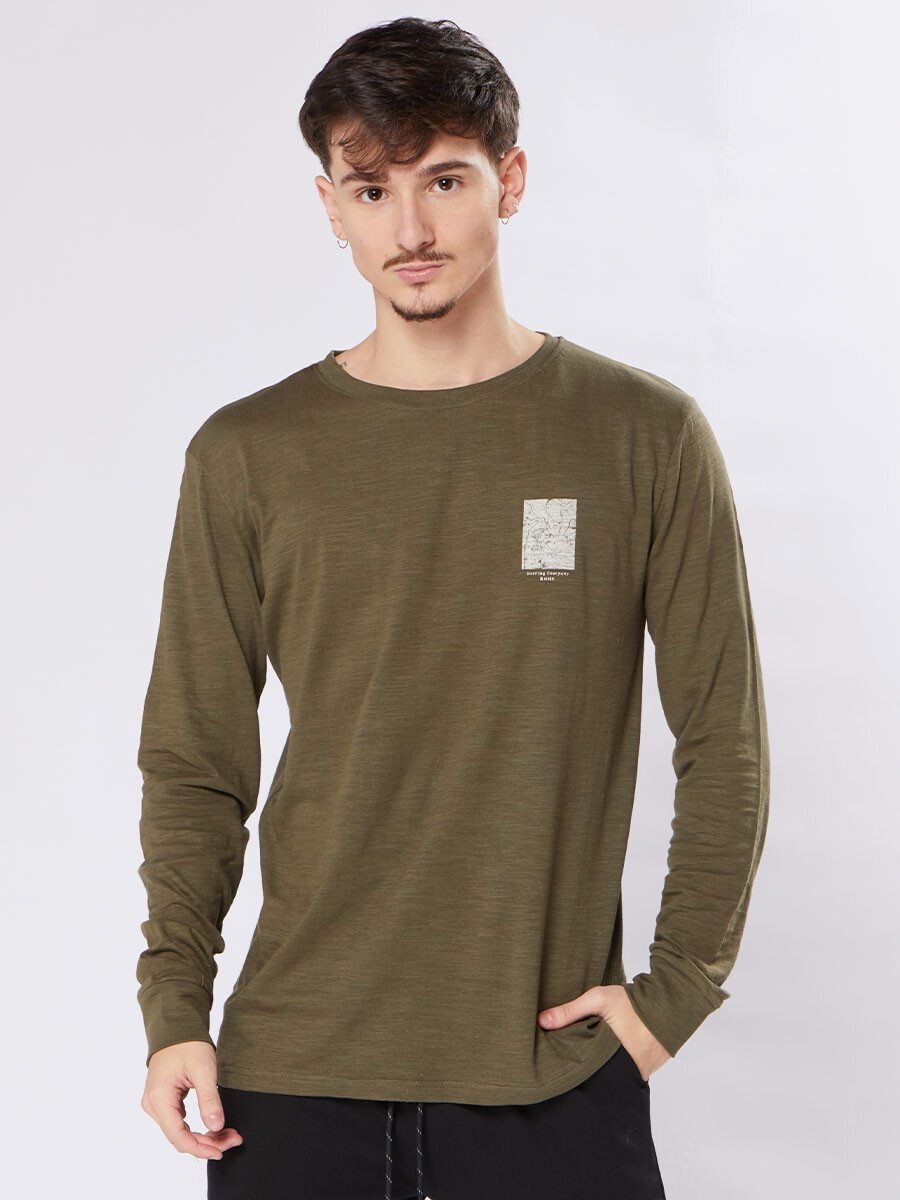 T-SHIRT ML RICKY RUSTY - Militar 
