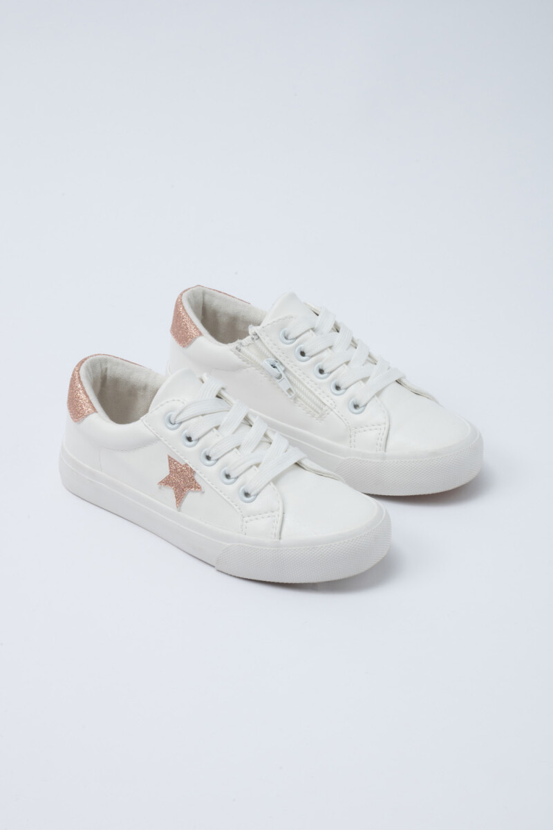Zapatilla cordones estrella - Blanco 