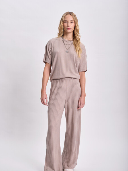 Remera oversize lanilla Taupe