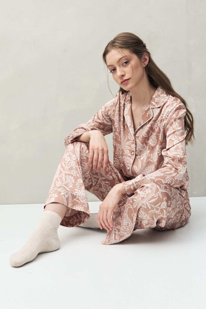 PANTALON LAVANDA PRINTED - Tostado 