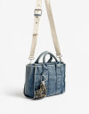 Bandoleras Bandolera Denim Con Charm - Azul Gastado