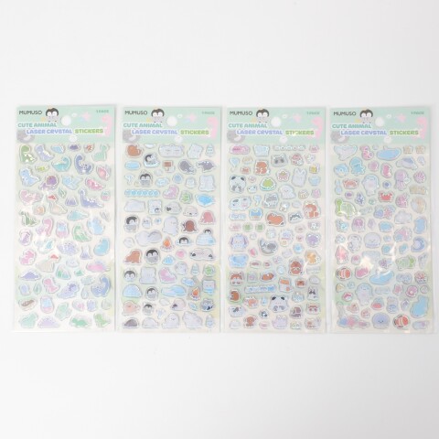 STICKERS LÁSER DE CRISTAL CON ANIMALES CUTE STICKERS LÁSER DE CRISTAL CON ANIMALES CUTE