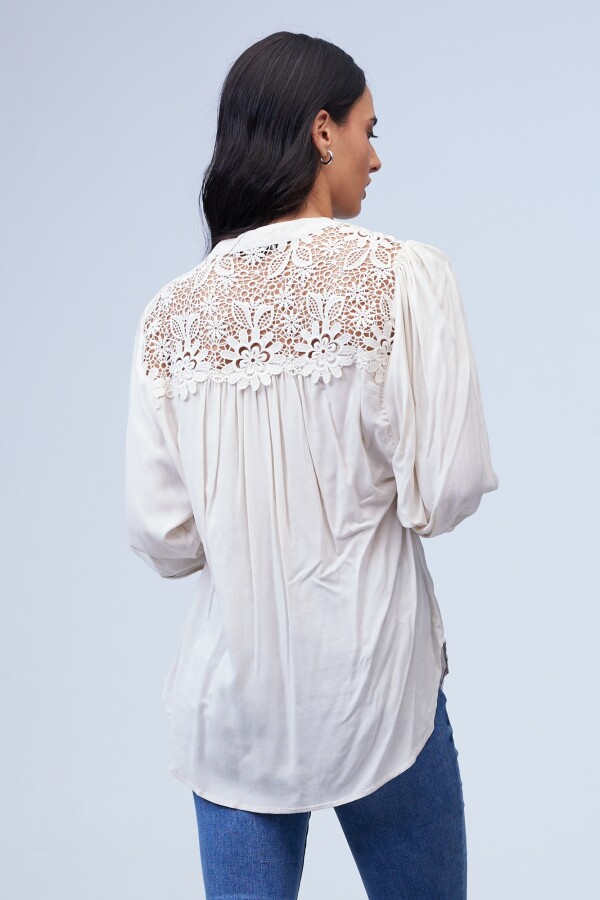 Blusa Crochet BEIGE CLARO