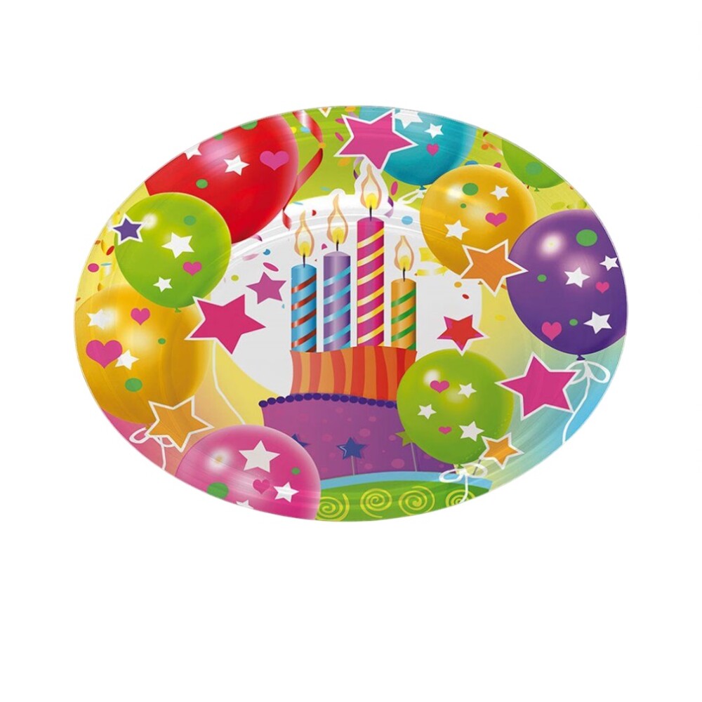 Plato Llano Diseño Velas Y Globos 23Cm JUIN PLATO LLANO DISEÑO VELAS Y GLOBOS 23CM