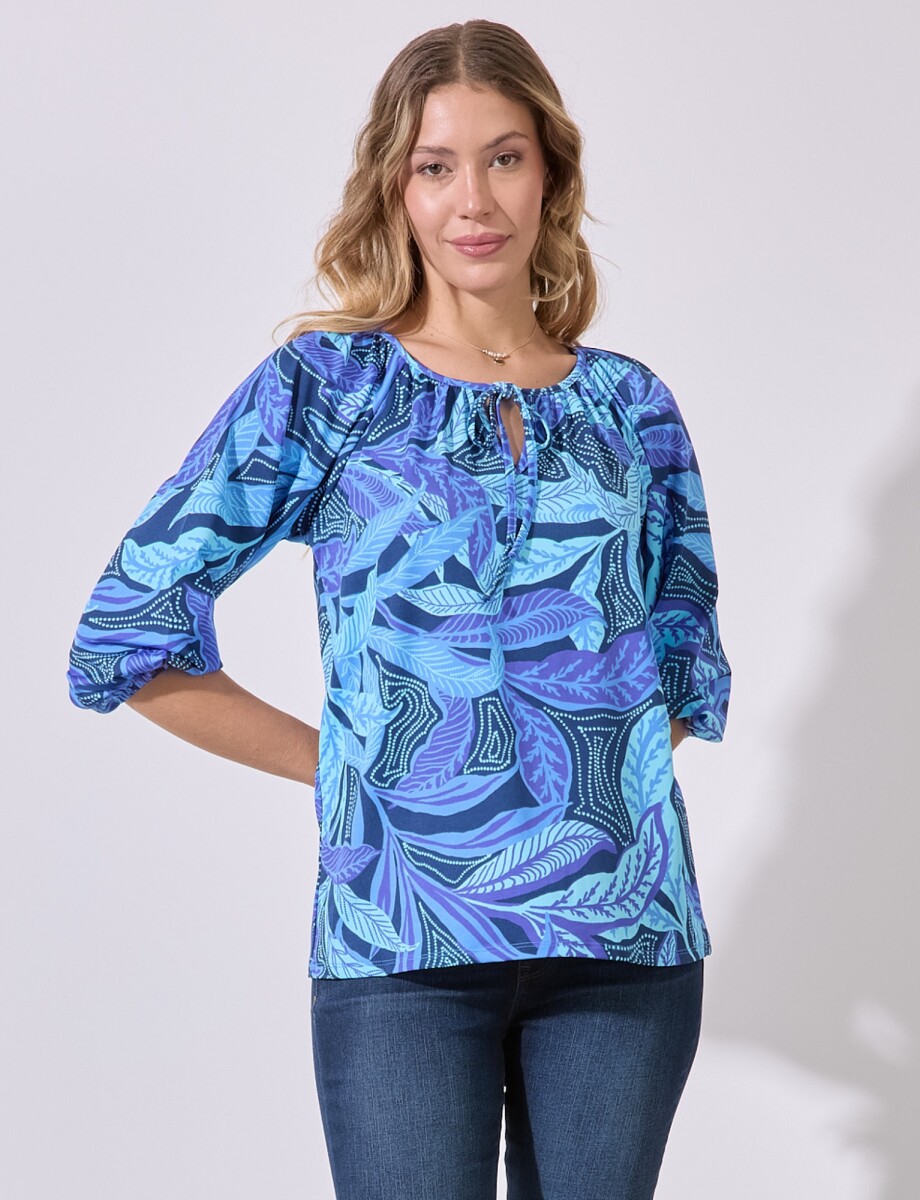 Blusa Printed - Azul/multi 