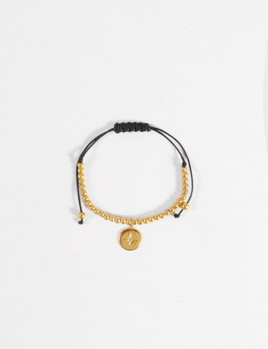 Pulsera acero ajustable dije - dorado 