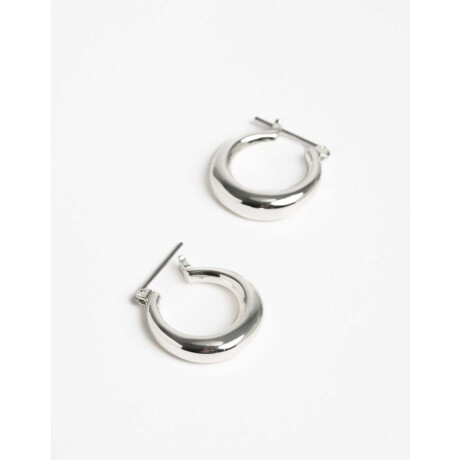 Argollas Metal Plateadas Plateado
