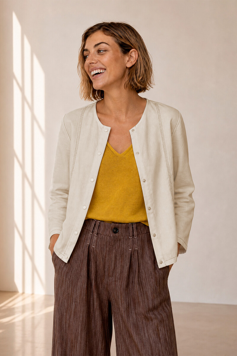 CHAQUETA LINO BEIGE