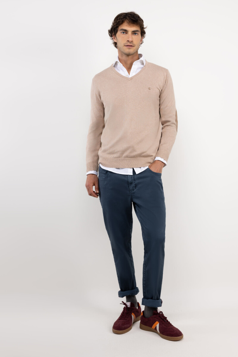 Jersey Cuello Pico El Ganso Beige
