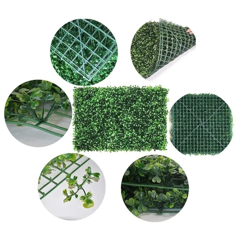 Set x10 Panel artificial símil trébol 40x60 cm VERDE