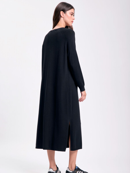 Vestido largo punto Negro