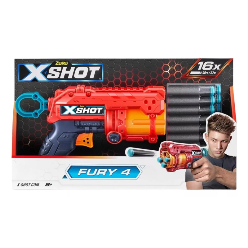 Lanzador De Dardos X-shot Fury 4 Con 16 Dardos Lanzador De Dardos X-shot Fury 4 Con 16 Dardos