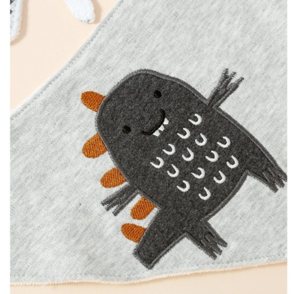 Set baberos bandana x3 monster gris