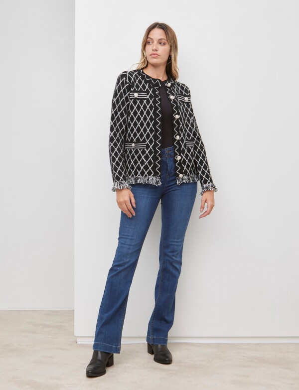 Chaqueta Botones NEGRO/BLANCO