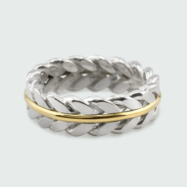 Anillo de hombre Cesar de plata 925 y oro 18k Anillo de hombre Cesar de plata 925 y oro 18k