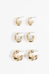 Set 3 aros curvo dorado