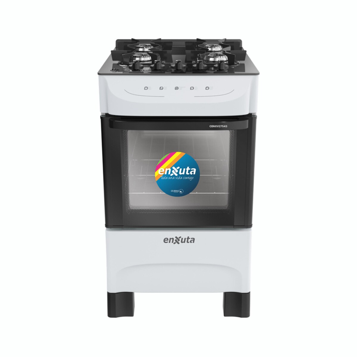 Cocina A Gas ENXUTA CENXV27543W 4 Hornallas Encendido Eléctrico 