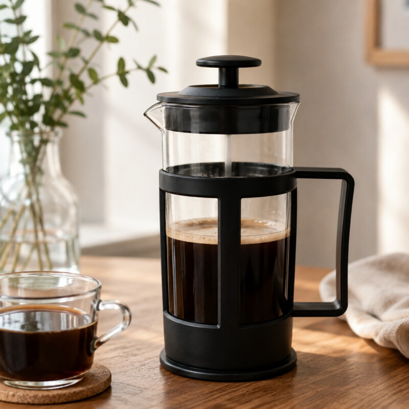 Cafetera francesa de vidrio y plástico 800 ml NEGRO