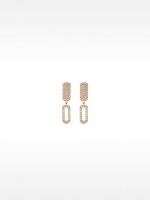 Pendientes Largos Rectangulares Con Circonitas dorado