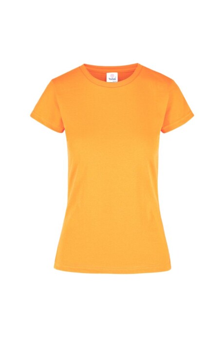 Camiseta jaspe a la base dama Naranja neón