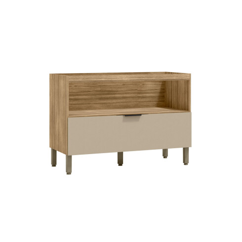 BAJO MESADA BASCULANTE MOBILIARIO COCINA MDP VIV ALUMINIO GAMAS DE BEIGE