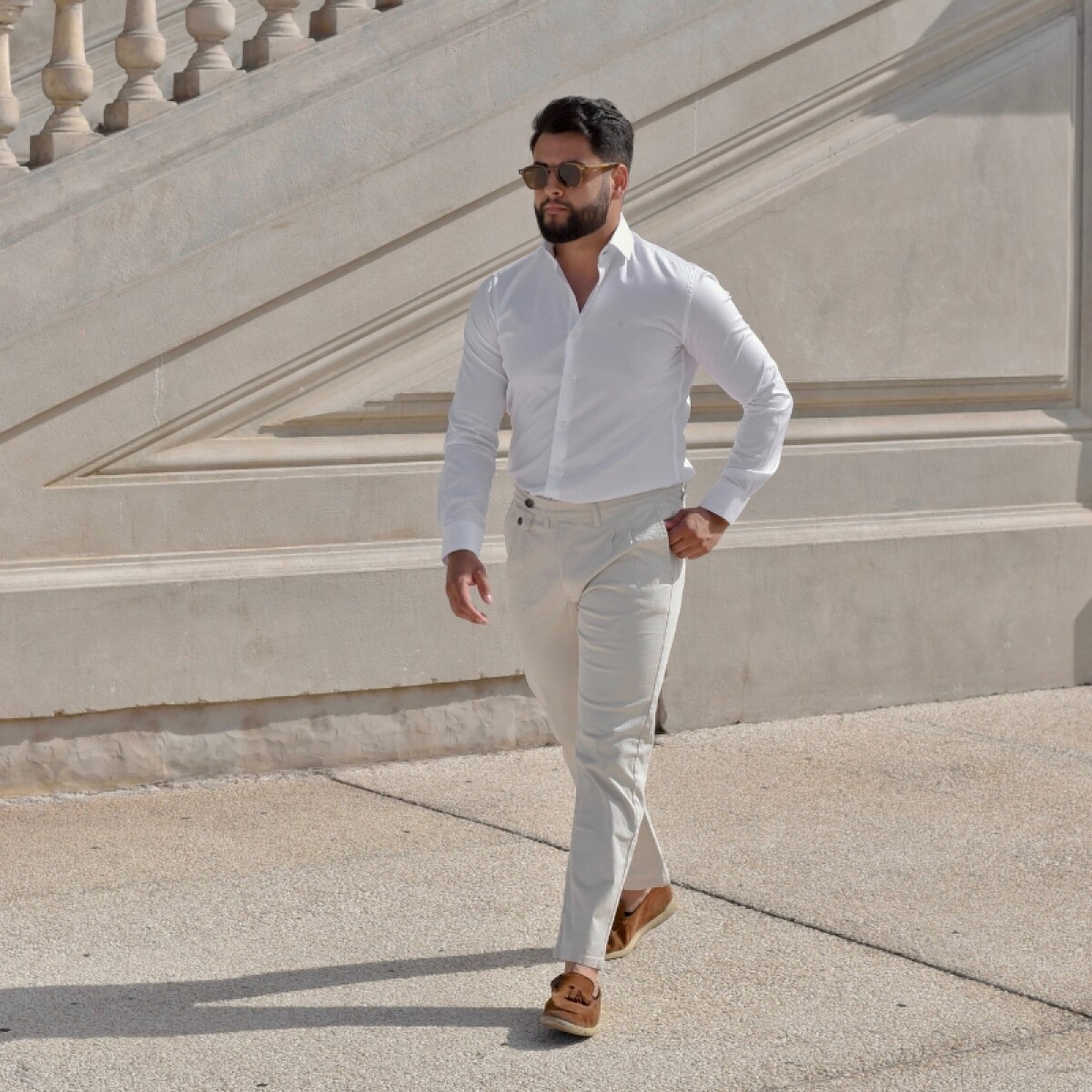 Pantalón pinzas - Arena 