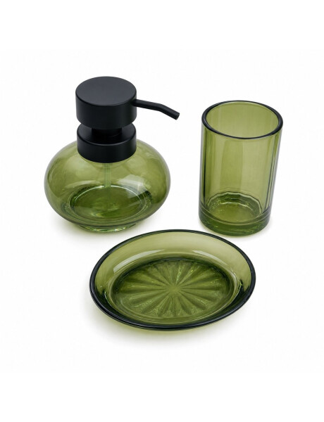 SET DE BAÑO DISPENSADOR, VASO Y JABONERA VERDE SET DE BAÑO DISPENSADOR, VASO Y JABONERA VERDE