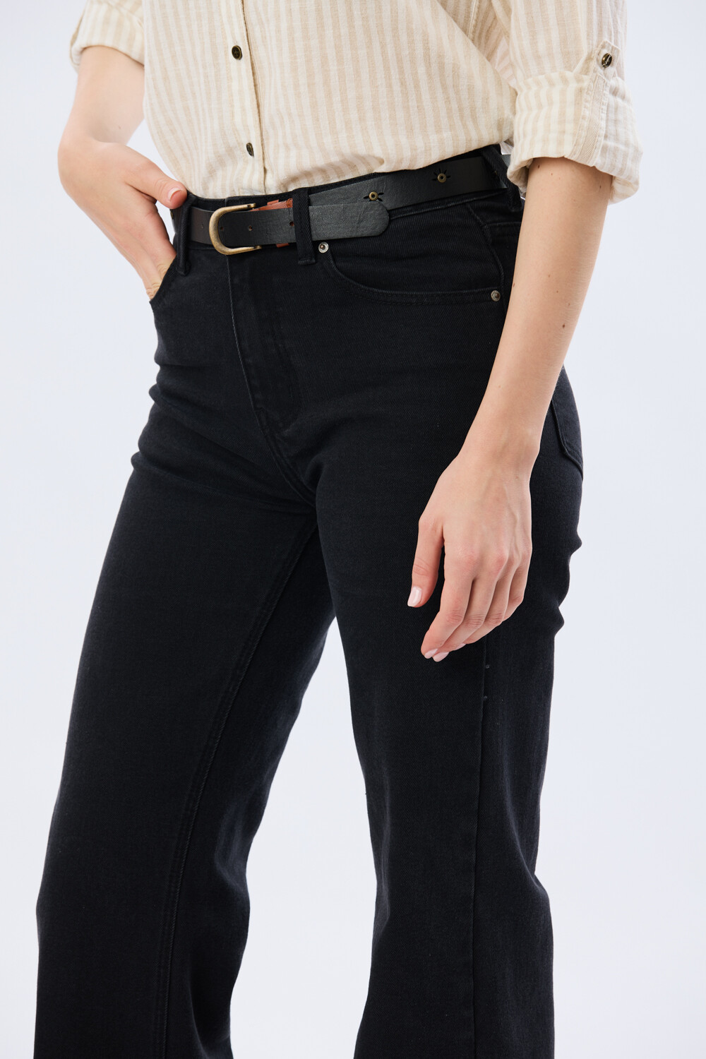 PANTALÓN DE JEAN WIDE LEG Negro