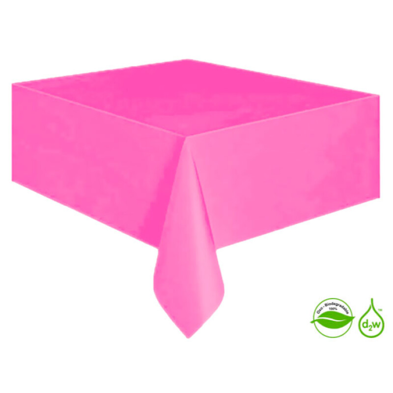 Mantel Biodegradable Rectangular Rosa Neón