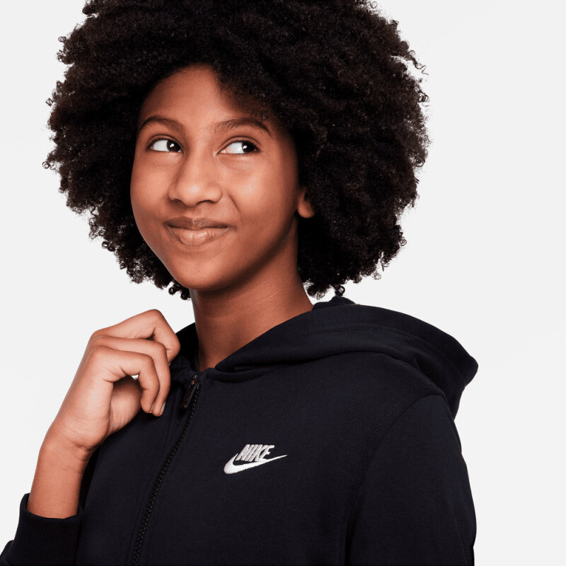 Abrigo Nike Club Fleece de Niño Negro