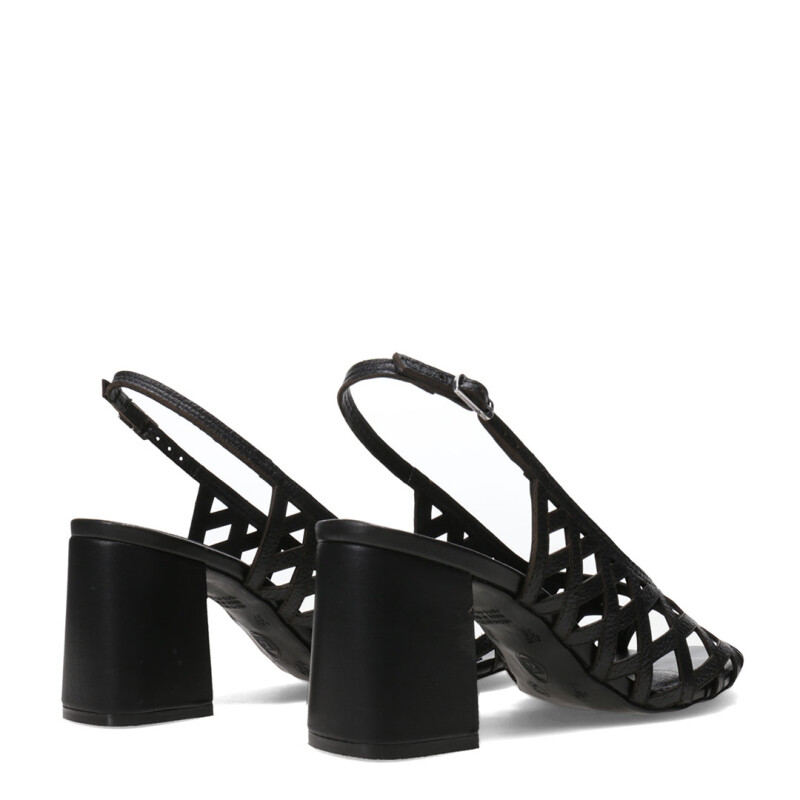 Sandalias de Mujer Bottero Cuero Calado Negro