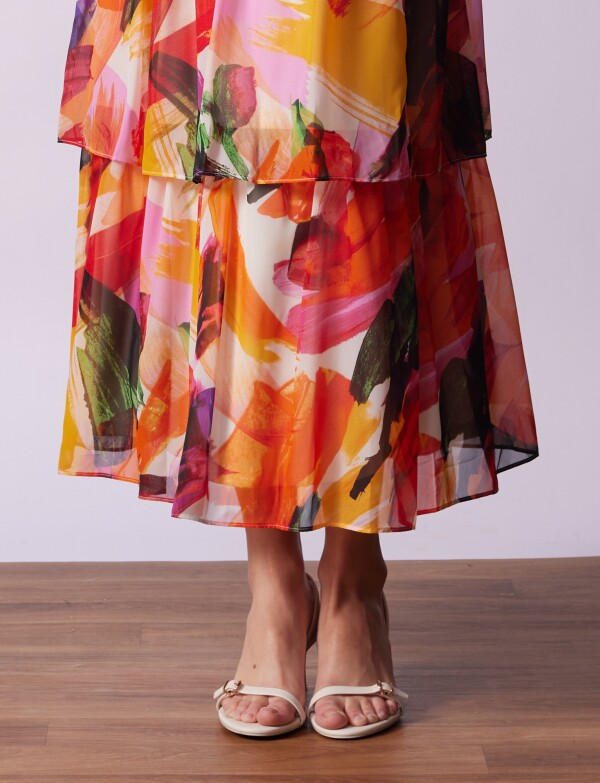 Vestido Maxi Printed ANARANJADO/MULTI
