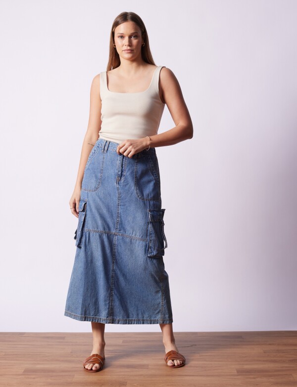 Falda Maxi Cargo JEAN