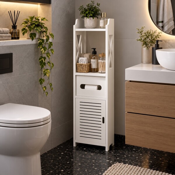 Organizador Puertas Estantes Mueble Espacios Reducidos Baño IMBACK Color Blanco Organizador Puertas Estantes Mueble Espacios Reducidos Baño IMBACK Color Blanco