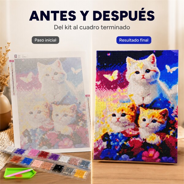 Kit de Pintura Diamante 5D Gatitos 40 x 30 cm DISENO2