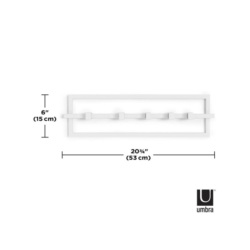 Perchero de pared 5 ganchos Blanco