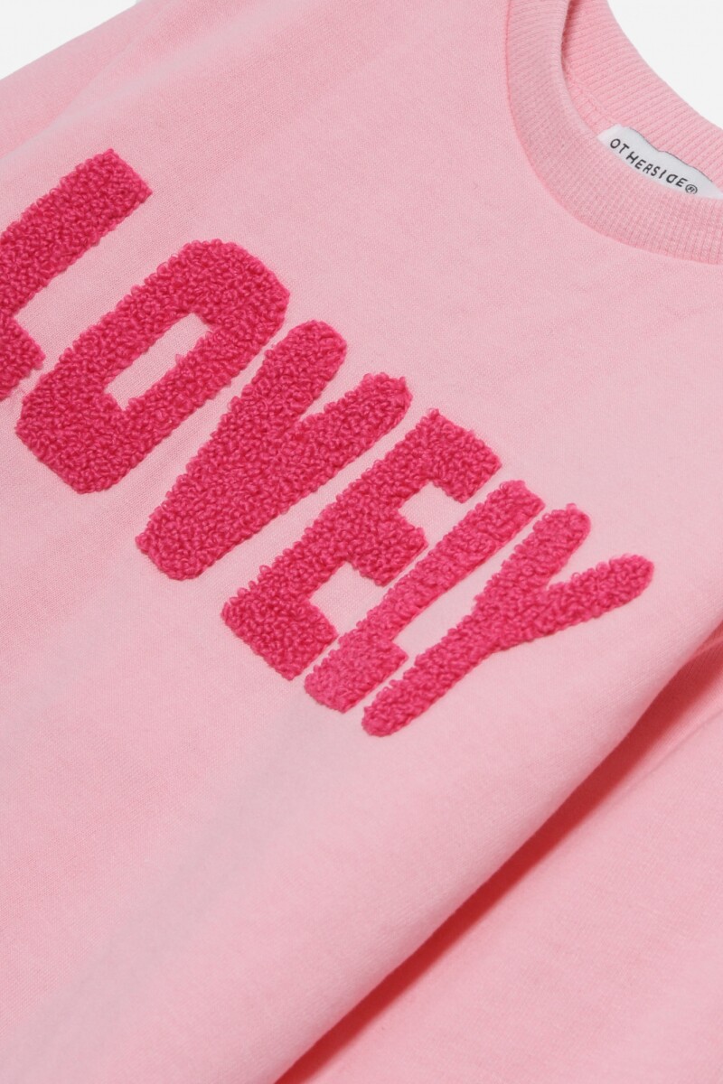 Sweatshirt con logo plush aplicado ROSA