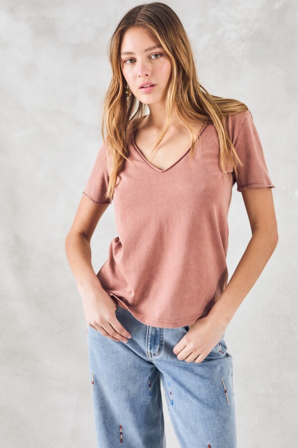 Remera Algodón Lavado Visón Lavado