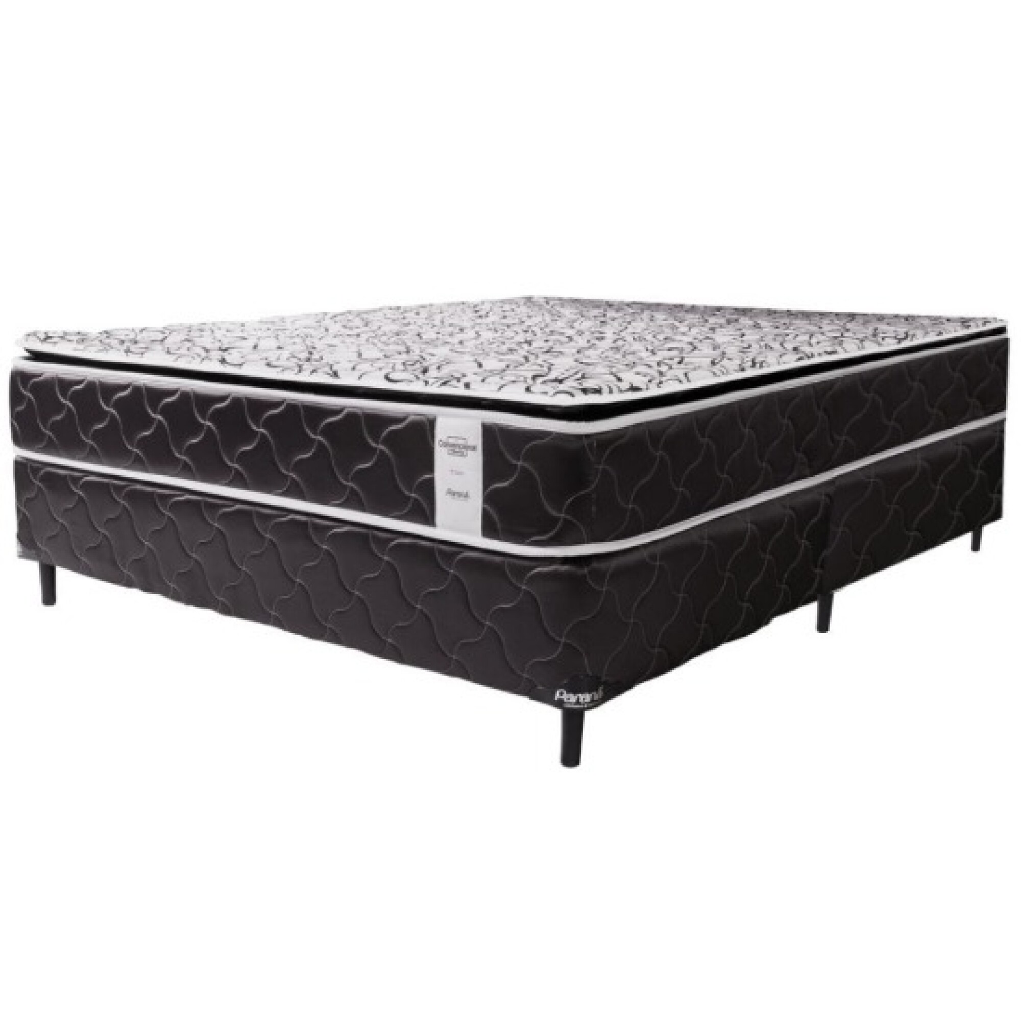 Sommier Paraná Neo Convencional Pillow Top 160x200 cm Negro (Base + Colchón)