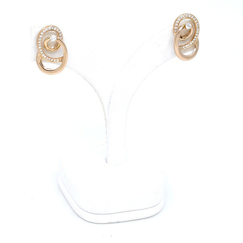 Caravanas En Oro Rosa 18K Y Brillantes Caravanas En Oro Rosa 18K Y Brillantes
