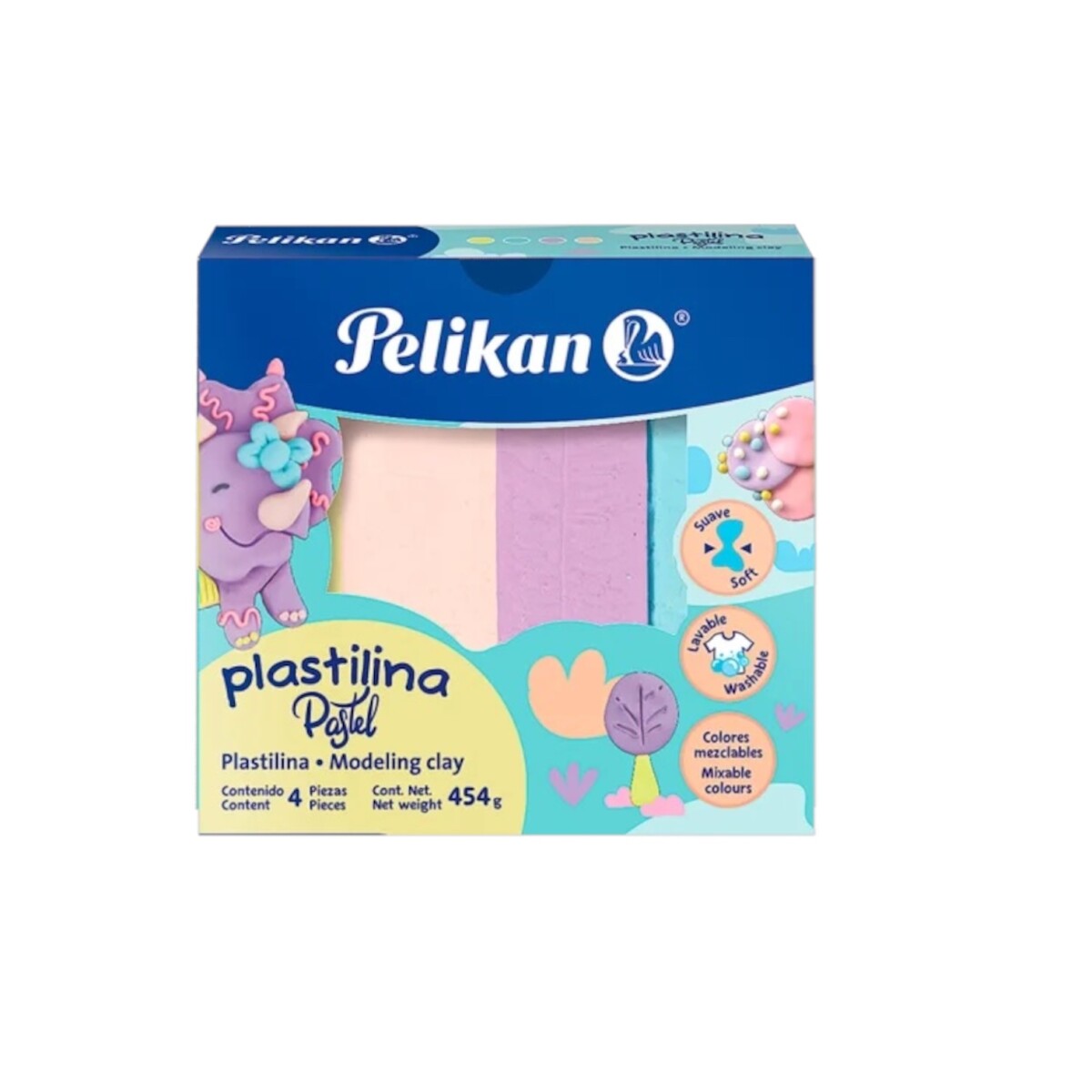 Plastilina Pelikan 4 colores - Pastel 