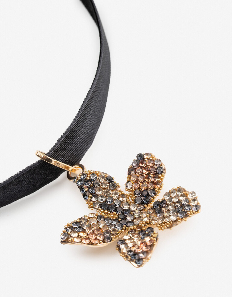 Chokers Color Choker Flor Strass - Combinacion Multicolor